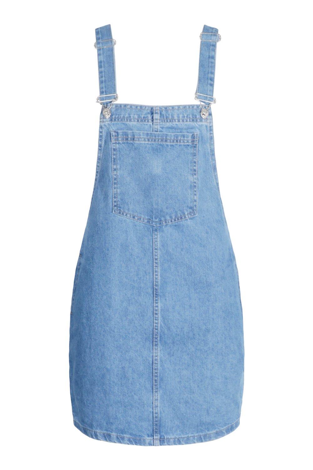 Boohoo denim pinafore fashion